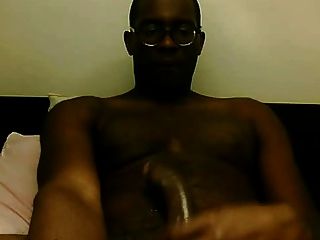 Sexy Black Nerd Jackin Off