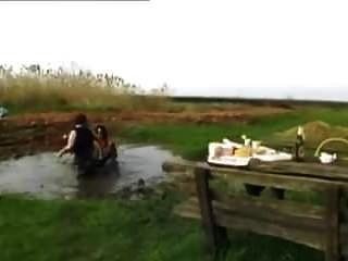 Fuck-pig Gets Manhandled In The Mud Puddle