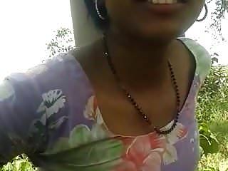 Bihari Girl Outdoor Boyfriend Crushing Boob